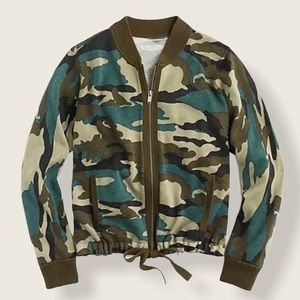 J. Crew Knit Bomber Jacket in Camo